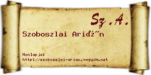 Szoboszlai Arián névjegykártya